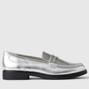 Women's GAP Metallic Silver Vegan Leather Loafers - Size 8